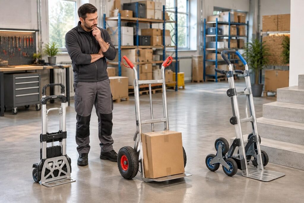 découvrez comment choisir un diable 2 roues adapté à vos besoins : modèle pliable, pneumatique ou spécial escalier, selon vos charges et vos déplacements.